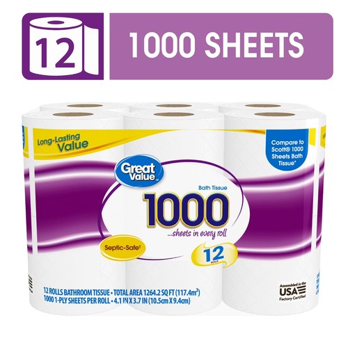 Great value rolls - value, toilet