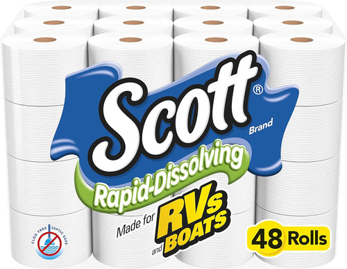 Rapid dissolving toilet - toilet, paper