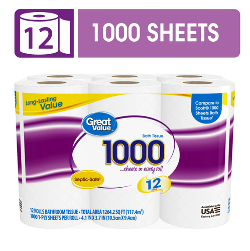 1000 sheets per - per, toilet