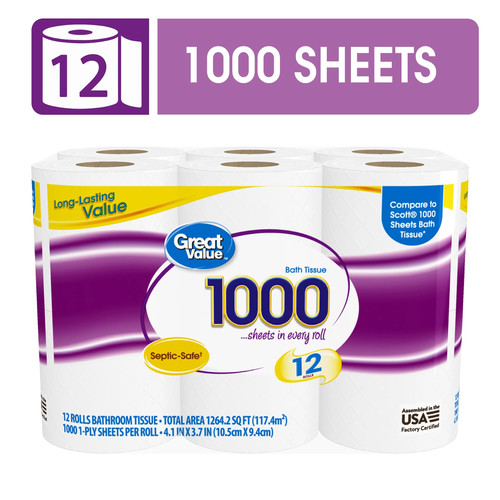 1000 sheets per roll - 1000, toilet